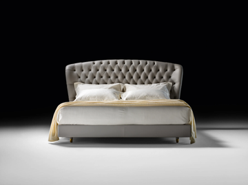 SAVOI - Leather bed with tufted headboard by Black Tie - view 3